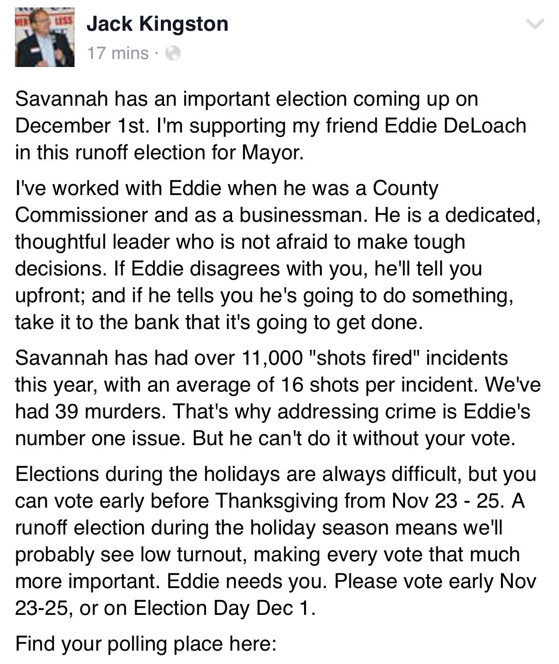 Kingston Endorses DeLoach