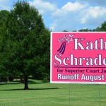 New yardsigns for Kathy Schrader for Gwinnett County Superior Court Judge runoff election