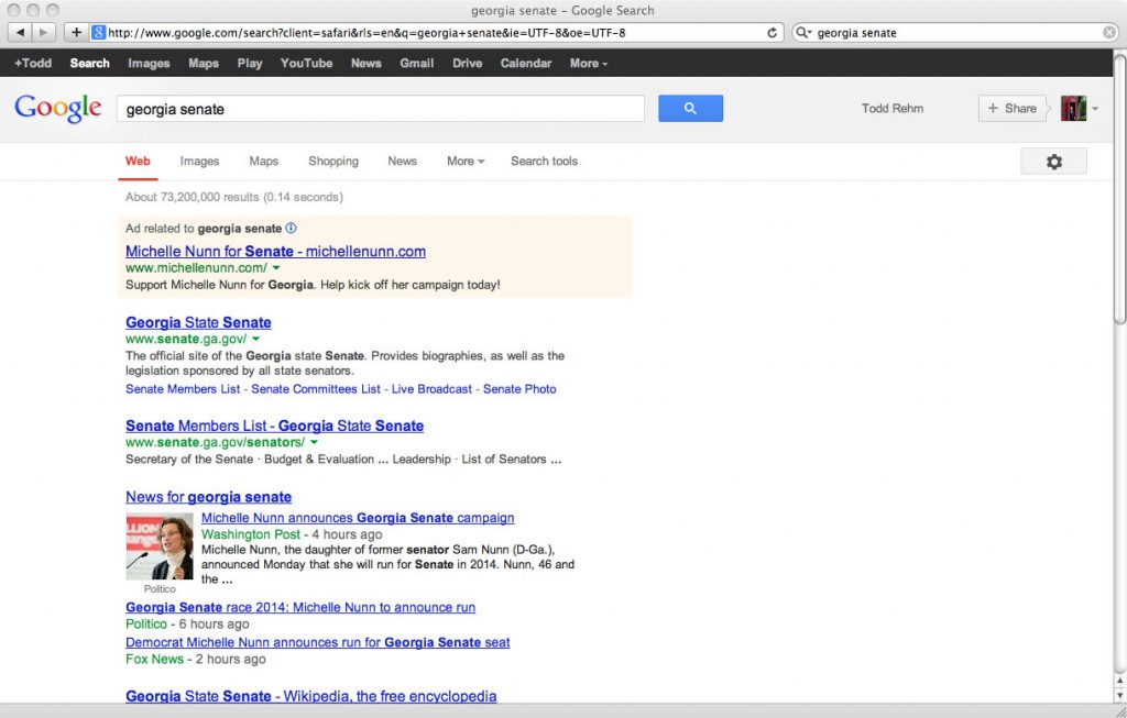 Michelle Nunn Google ads