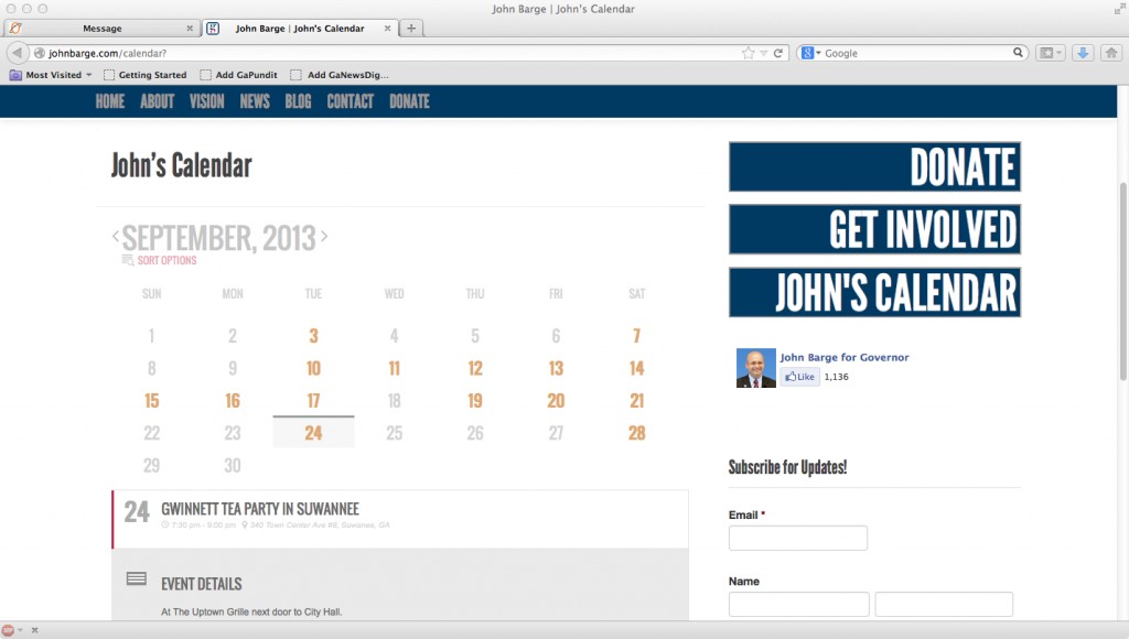 John Barge Schedule