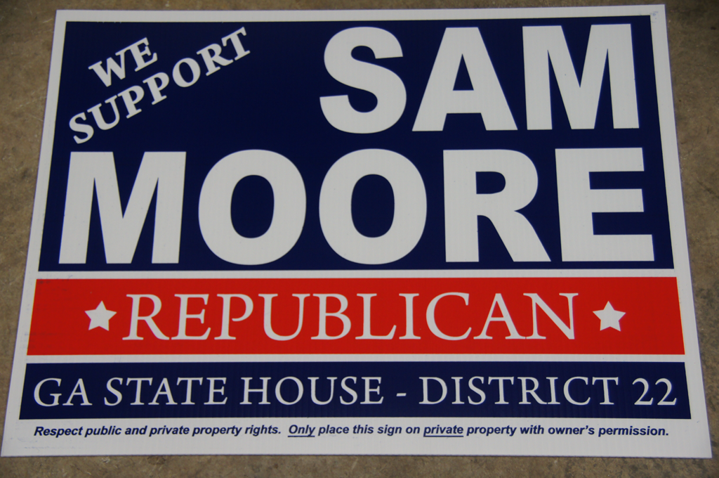 Sam Moore yard sign