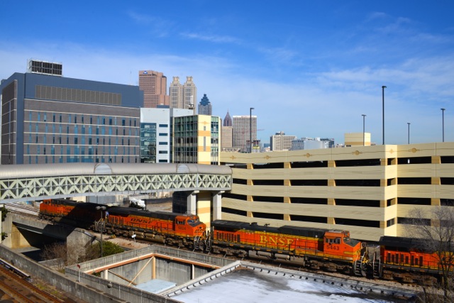BNSF Locomotives near Georgia Capitol