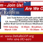 Ask a healthcare question of Congressman Tom Price, MD, Georgia Insurance Commissioner Ralph Hudgens, or attorney Brad Carver