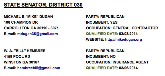 Senate District 30 Qualifying