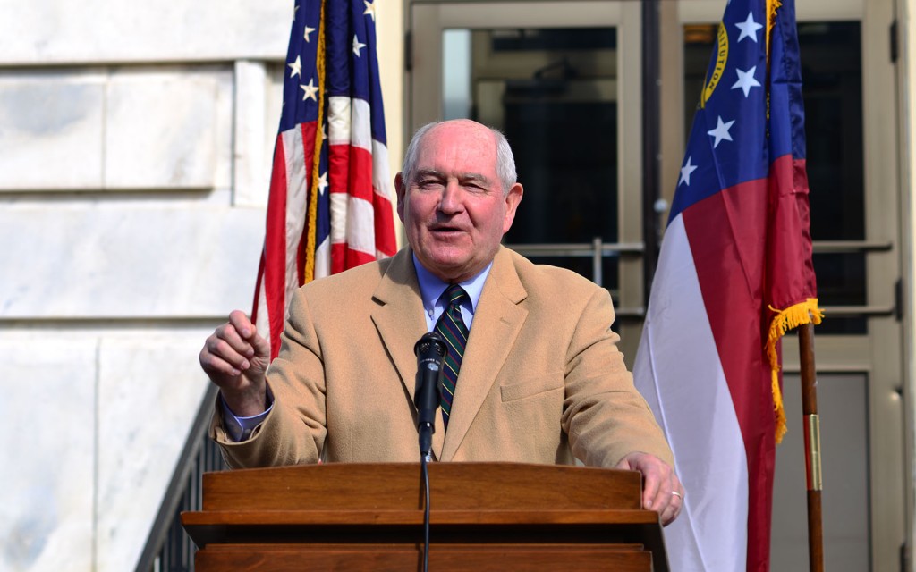 Governor Perdue Outside