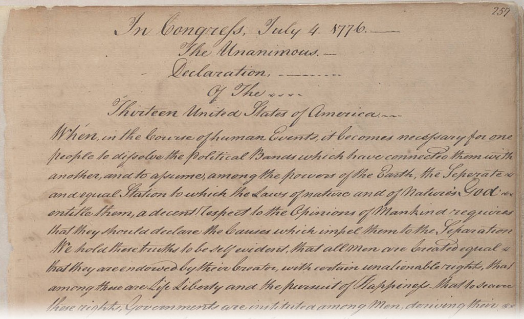 Georgia Copy Declaration of Independence