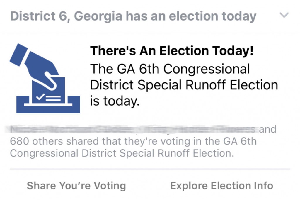Election Today Thanks Facebook