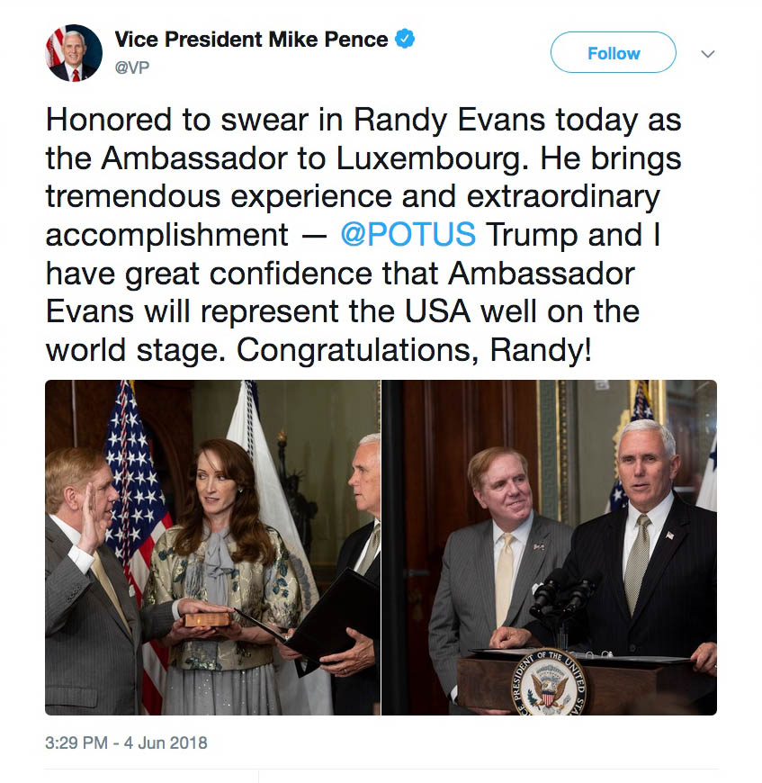 Pence Tweet Evans